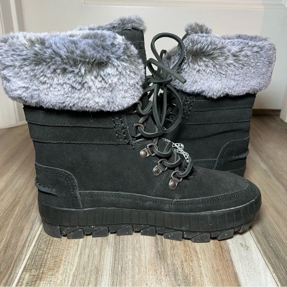 Sperry Torrent Winter Lace Up Waterproof Faux Fur Suede Boots Women 6 New